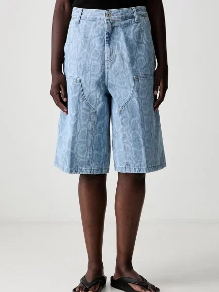 Carhartt WIP W Snake Nixon Double Knee pantaloni scurți carpenter din denim pentru femei