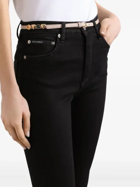 Blugi Dolce & Gabbana cu talie înaltă negru
