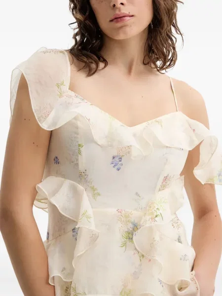 Rochie Allsaints cu model floral cu imagine de costum