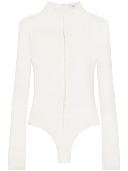 Body Courreges z dżerseju biały