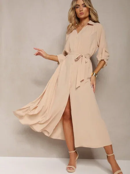 Rochie Cămașă Casual cu și Jezebel bej