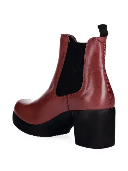 Botine chelsea Fly London din piele roșu