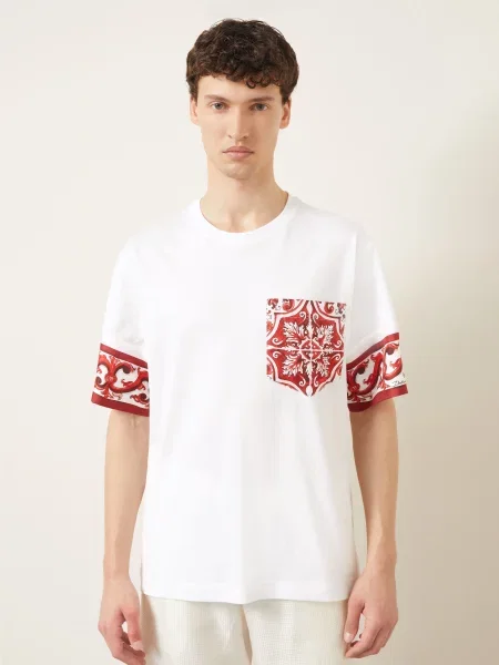 Dolce & Gabbana Tričko / tmavě červená bílá