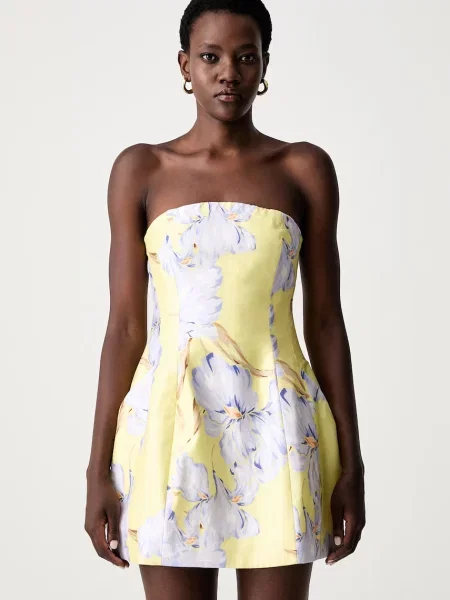 Bardot rochie KAROLINE galben