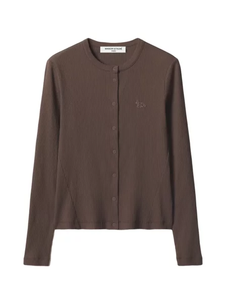 Dětské kardigan Maison Kitsuné hnědý