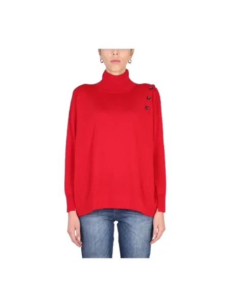 Sweter z golfem Stefano Mortari czerwony