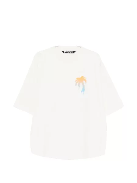 Tricou Palm Angels cu imagine alb