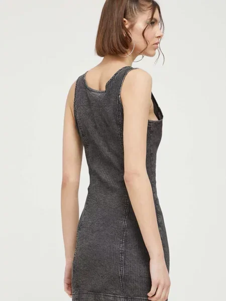 Džínové šaty Guess Originals mini šedá