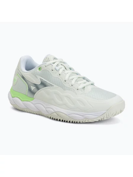 Încălțăminte de padel pentru femei Mizuno Wave Enforce Court Padel phantom green/white/glowing ap alb