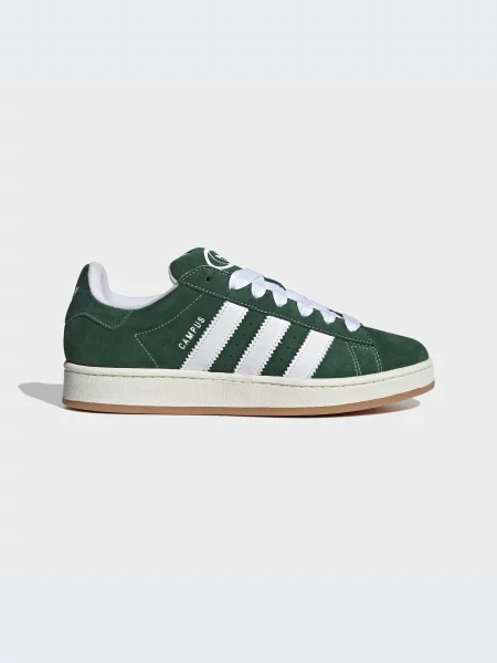 Кожаные кеды Adidas зеленые
