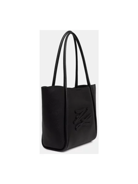 Karl Lagerfeld torebka shopper skórzana K/AUTOGRAPH czarna