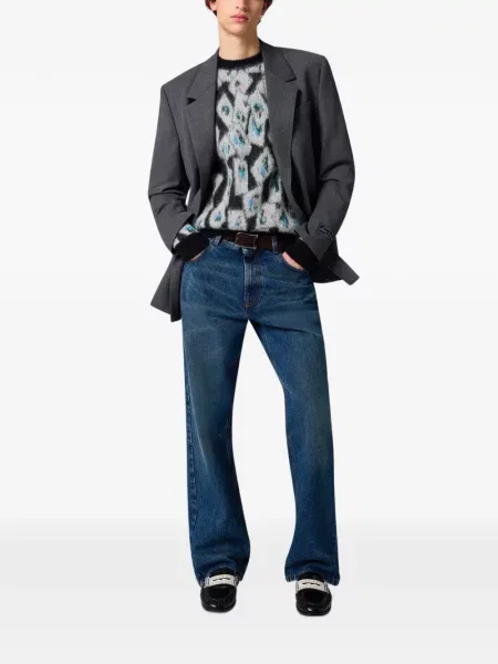 Pulover Msgm cu imprimeu geometric de mohair gri