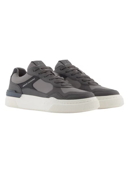 Sneakersy Armani Exchange skórzane szare