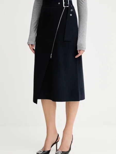 BOSS fustă bleumarin midi evazați