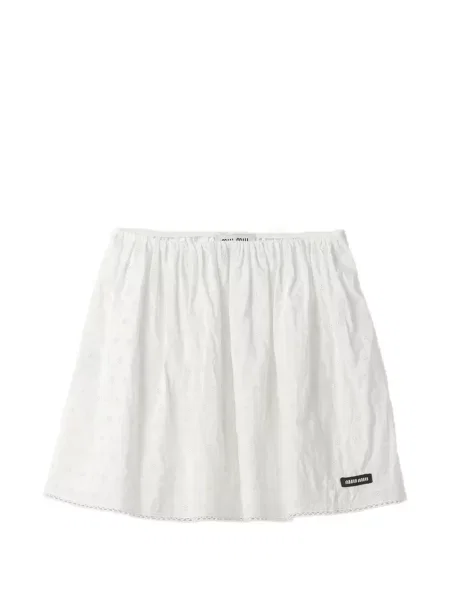 Fustă Miu Miu din poplin alb