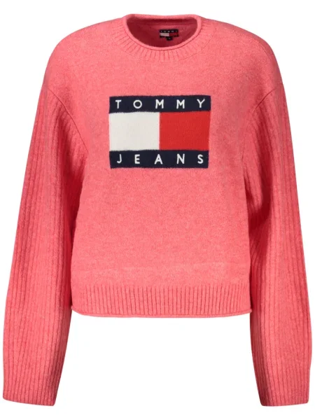 Вълнен суитчър Tommy Hilfiger розово