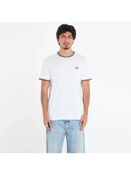 Tricou FRED PERRY Twin Tipped T-Shirt White XL alb