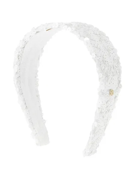 Căciulă Maison Michel cu paiete alb