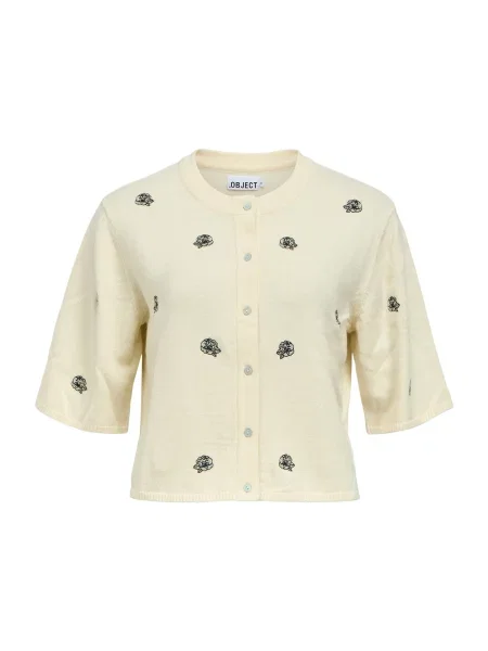 OBJECT Geacă tricotată OBJTHESS crem negru