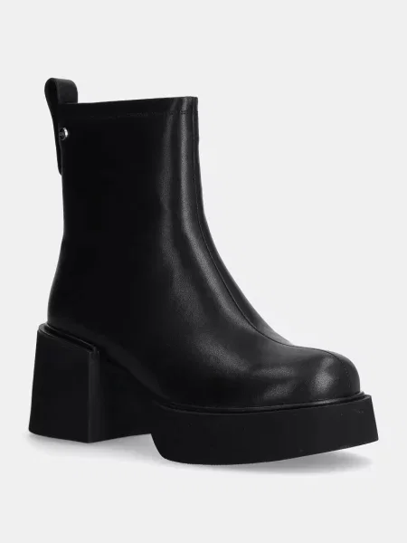 Кожени боти GOE с дебел BLACK черно