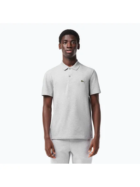 Мъжка поло риза Lacoste silver chine сиво