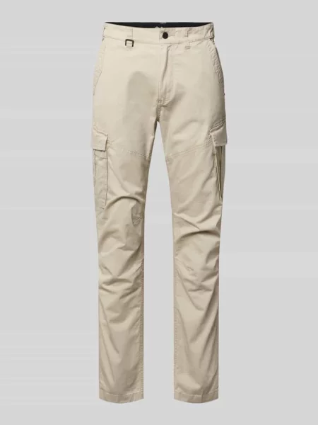 Spodnie cargo o kroju regular fit z mieszanki bawełny S.oliver Red Label beżowe