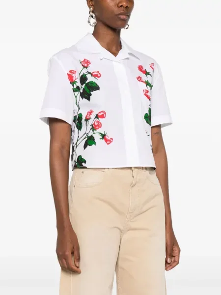 Cămașă Loewe cu model floral cu imagine alb