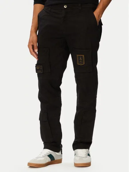 Aeronautica Militare Cargo stiliaus kelnės juoda