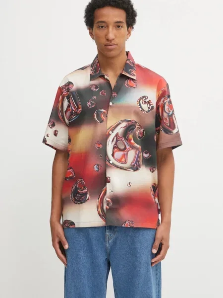 Carhartt WIP koszula S/S Solar Chrome multicolor relaxed z kołnierzykiem klasycznym