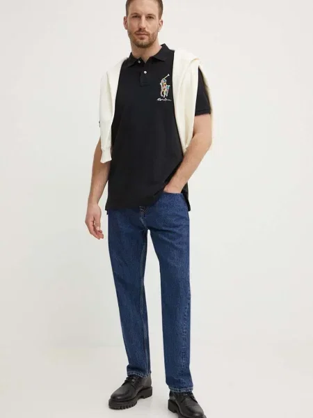 Koszulka polo o kroju classic fit z wyhaftowanym logo Polo Ralph Lauren czarne