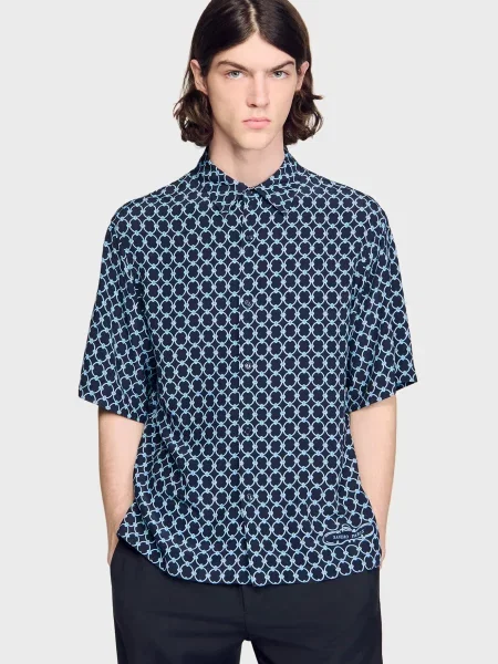 Рубашка Sandro синяя