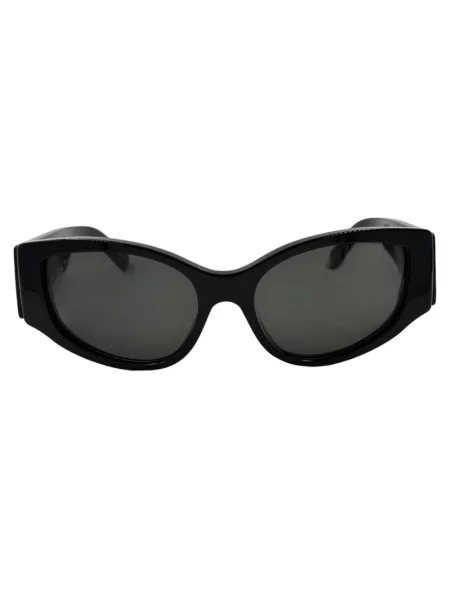 Lniane okulary przeciwsłoneczne Balenciaga czarne