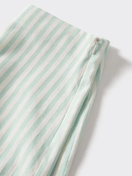 MANGO Pantaloni Sorbet verde pastel alb