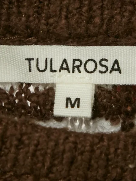 Top Tularosa cu dungi cu volane maro