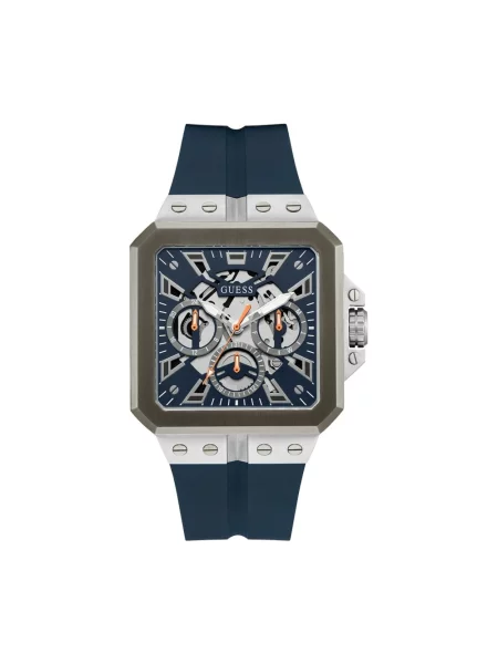 Lniany zegarek Guess niebieski