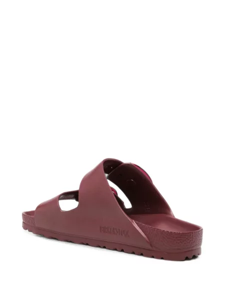 Sandale Birkenstock fără toc cu cataramă roșu