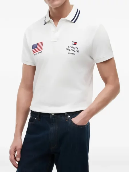 Polo Tommy Hilfiger με κέντημα λευκό