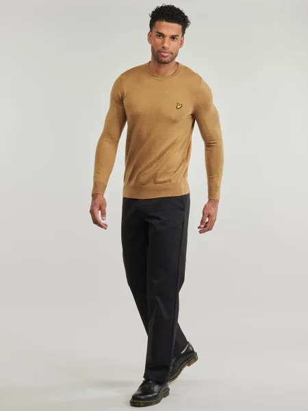 Sveter Lyle & Scott z merina lopatkový krk hnedá