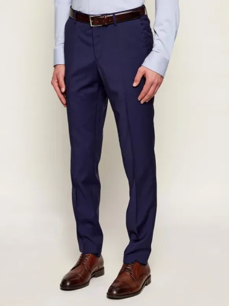 BOSS BLACK De lână pantaloni negru