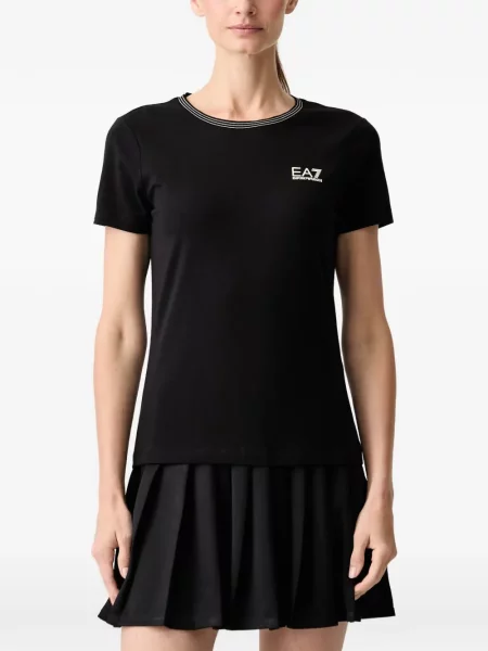 Tricou Ea7 Emporio Armani cu dungi cu imagine negru