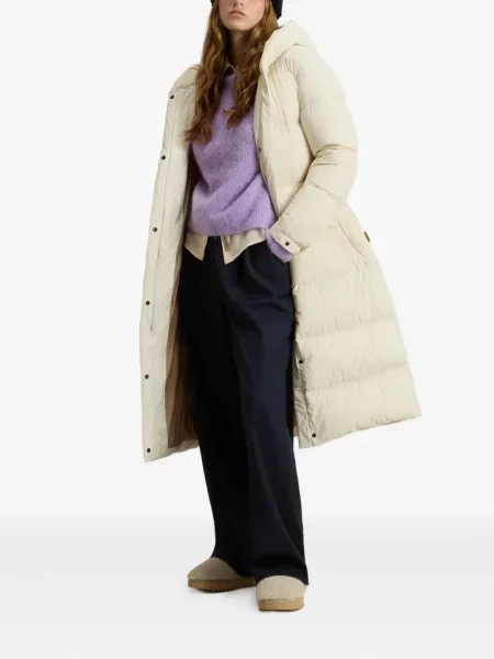 Palton Woolrich cu glugă alb