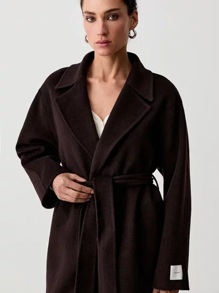 Calvin Klein női kabát gyapjúval barna