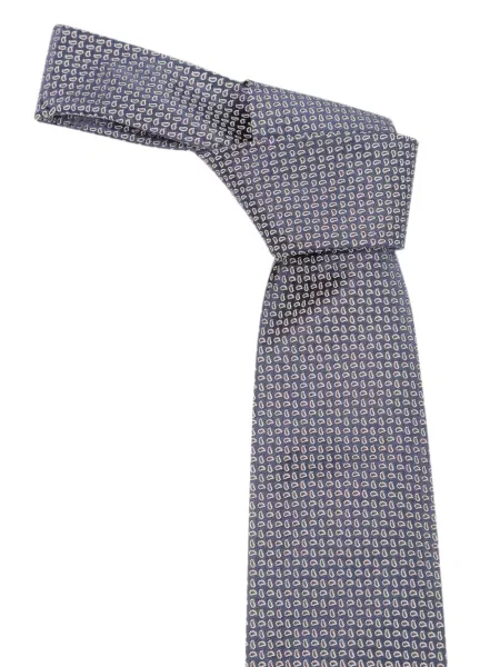 Μεταξωτή γραβάτα Lardini με σχέδιο paisley μπλε