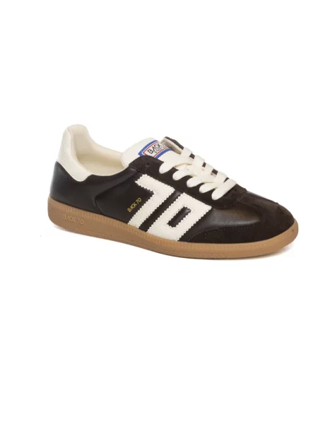 Sneakersy Back70 skórzane brązowe