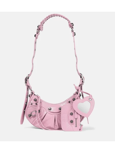 Geanta de piele Balenciaga Le Cagole roz