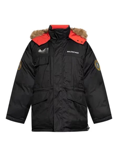 Geacă Balenciaga cu blană negru