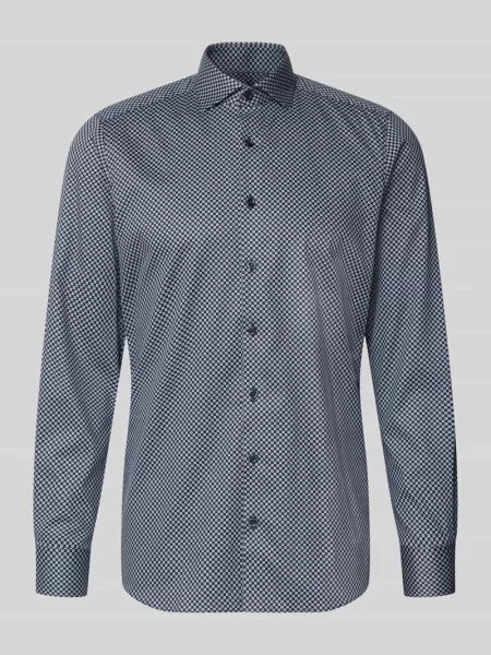 Body Koszula biznesowa o kroju slim fit z mieszanki bawełny Olymp Level 5 granatowa