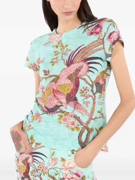 Scurt tricou Roberto Cavalli cu imagine albastru