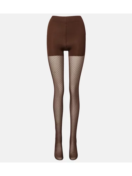 Dresuri Wolford cu buline transparente maro