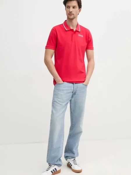 Поло Red Bull Racing x Pepe Jeans TIPPED LOGO POLO з принтом червоний